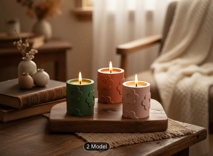 شمع شات گلدار